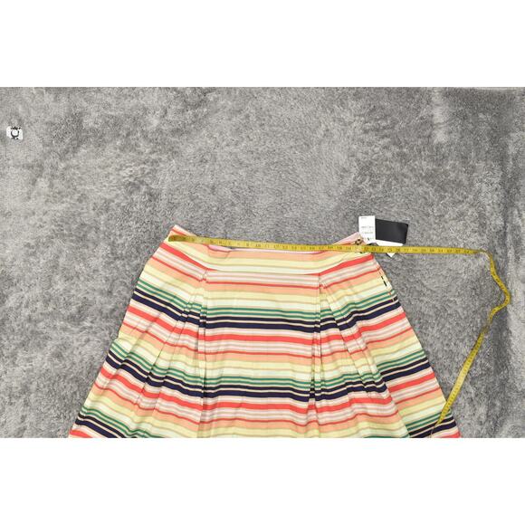 NEW Halogen X Atlantic-Pacific Pleated Skirt 3X Multicolor Striped Zip - Picture 7 of 8